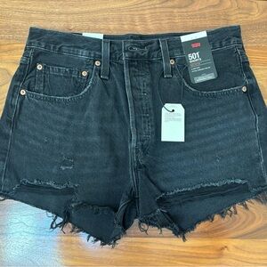 Levi’s 501 black denim shorts